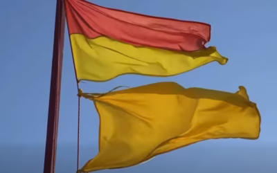 Steag galben pe plaja din Eforie Sud!
