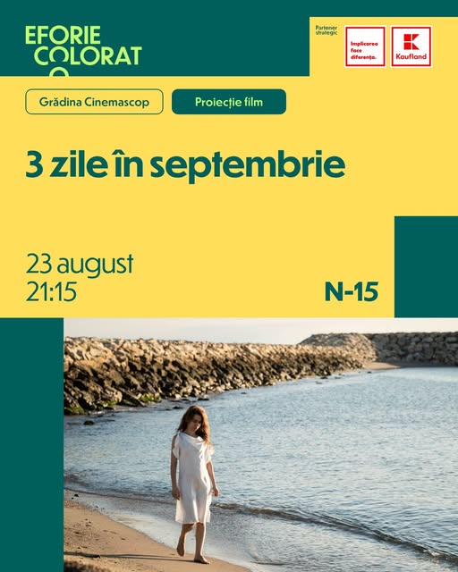 Eforie Colorat se pregătește de final de sezon: Petrecere pe 22 august și filmul „3 zile în septembrie” pe 23 august