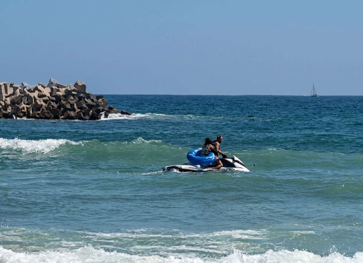 Misiune contra cronometru la Eforie: o minoră luată de valuri pe un colac gonflabil a fost salvată cu jet ski-ul